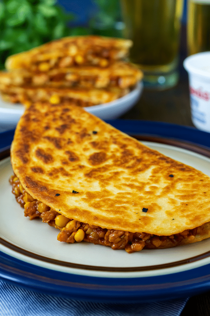 BBQ Ranch Chicken Quesadillas before cut