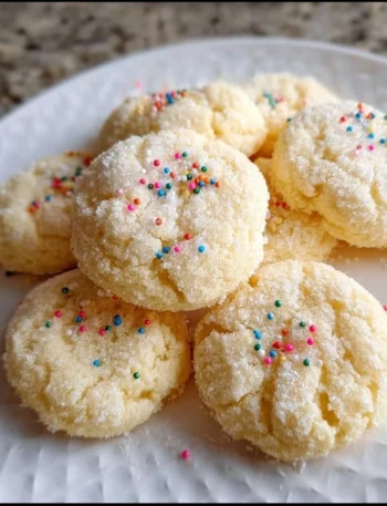 Three-ingredient easy sugar cookies fresh out of the oven
