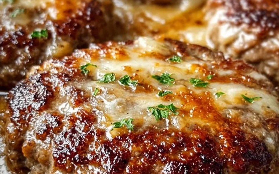 Amish Hamburger Steak Bake served with sides