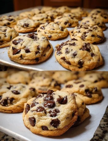 Plate of the best ever chocolate chip cookies fresh out of the oven