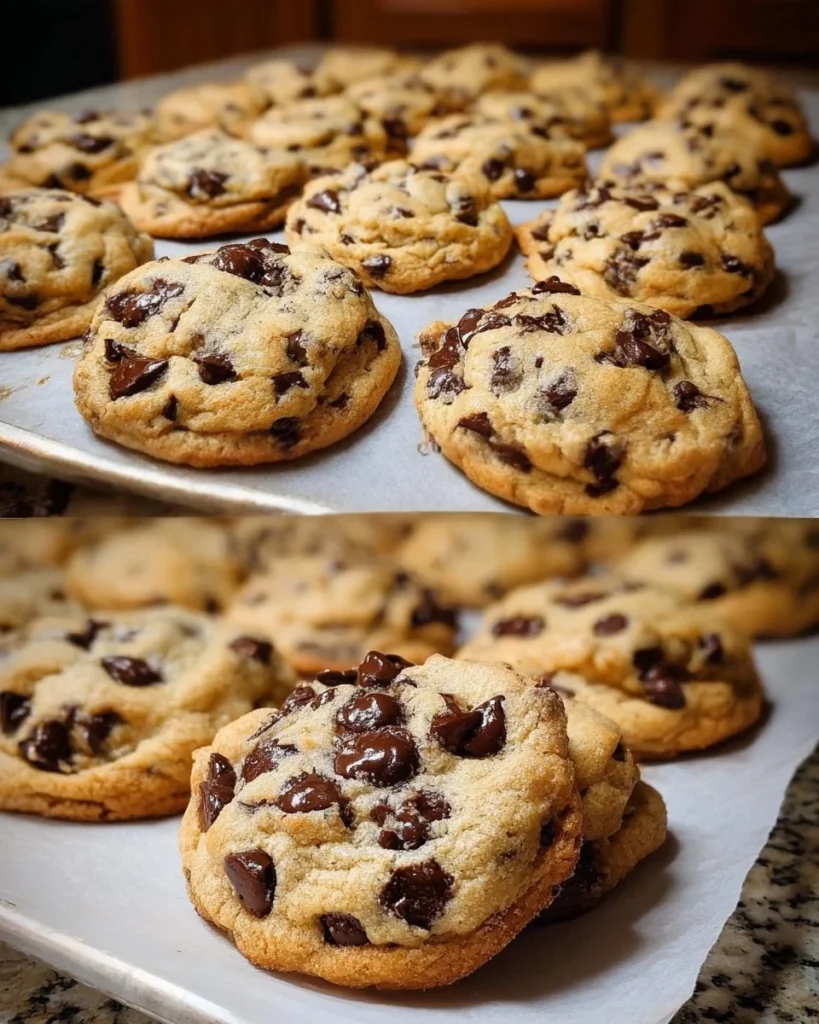 Plate of the best ever chocolate chip cookies fresh out of the oven
