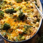 Broccoli Cheddar Chicken and Rice Casserole