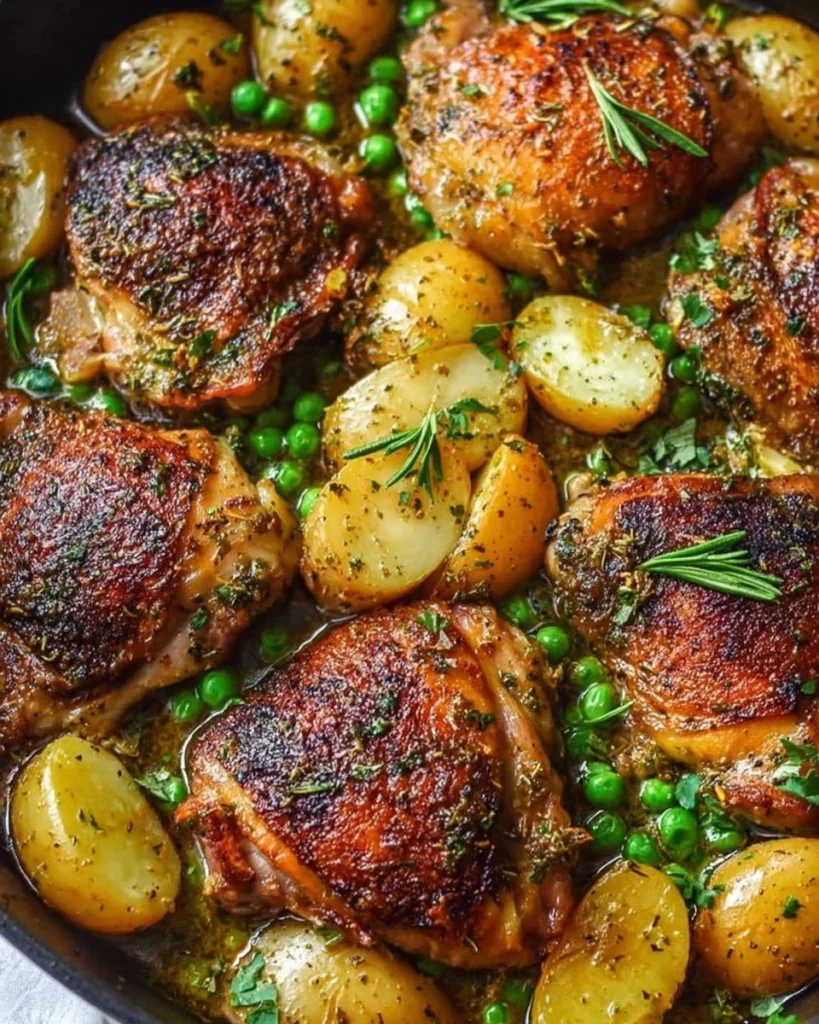 Classic Chicken Vesuvio dish with tender chicken, herbs, and potatoes