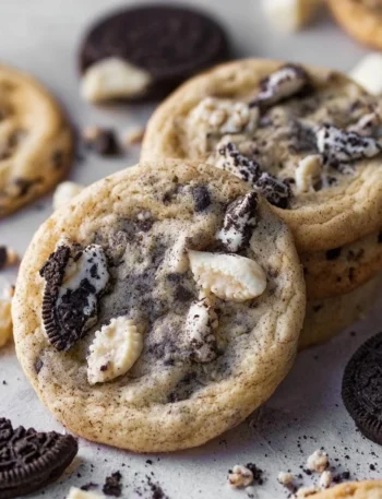 Delicious Cookies and Cream Cookie Recipe with creamy filling and chocolate cookies