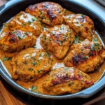 Delicious Cowboy Butter Chicken served in a bowl with rice and herbs