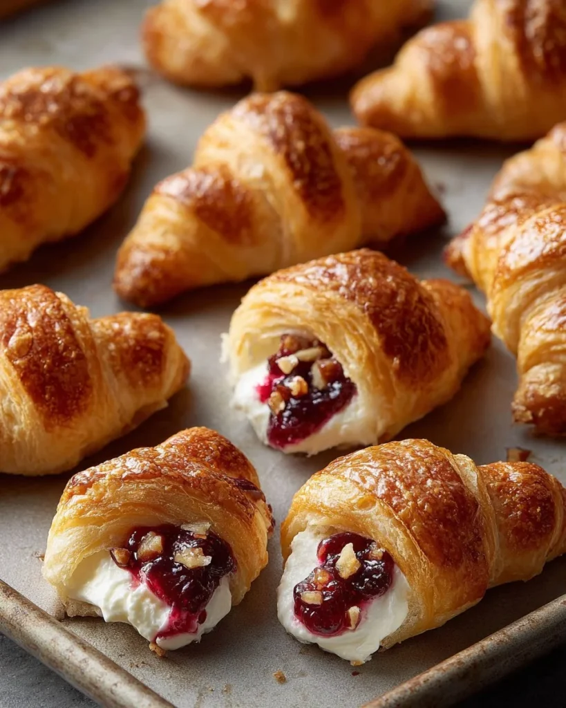 Cranberry Cream Cheese Bites on a platter, garnished with fresh herbs.