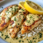 Creamy Lemon Garlic Chicken with Herb Rice
