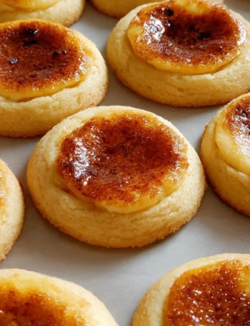 Delicious Crème Brûlée Cookies with a golden caramelized top and creamy texture