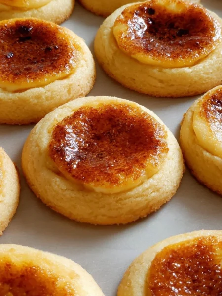 Delicious Crème Brûlée Cookies with a golden caramelized top and creamy texture