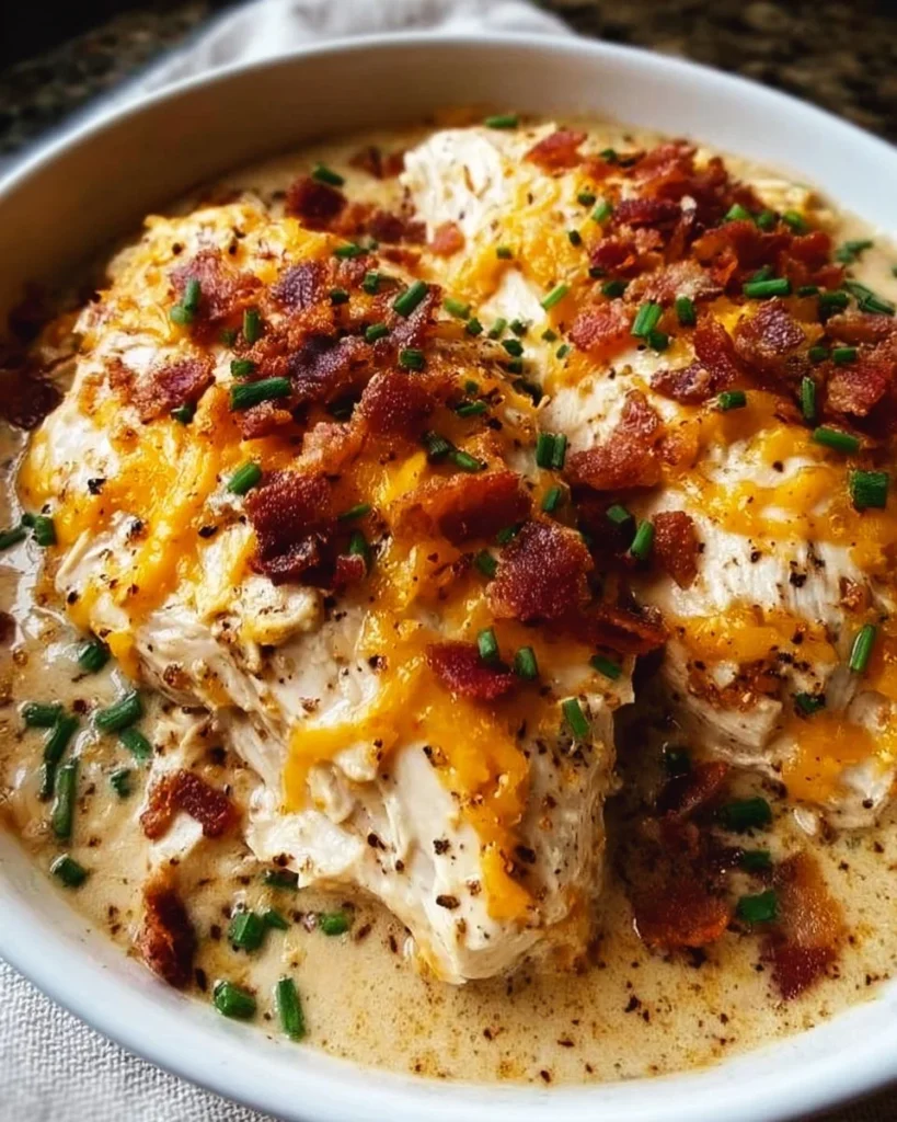 Crockpot Crack Chicken recipe with creamy sauce and shredded chicken