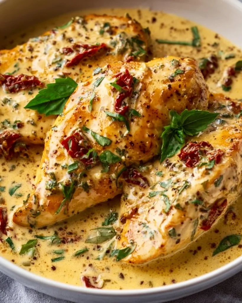 Delicious Crockpot Marry Me Chicken served with pasta and herbs