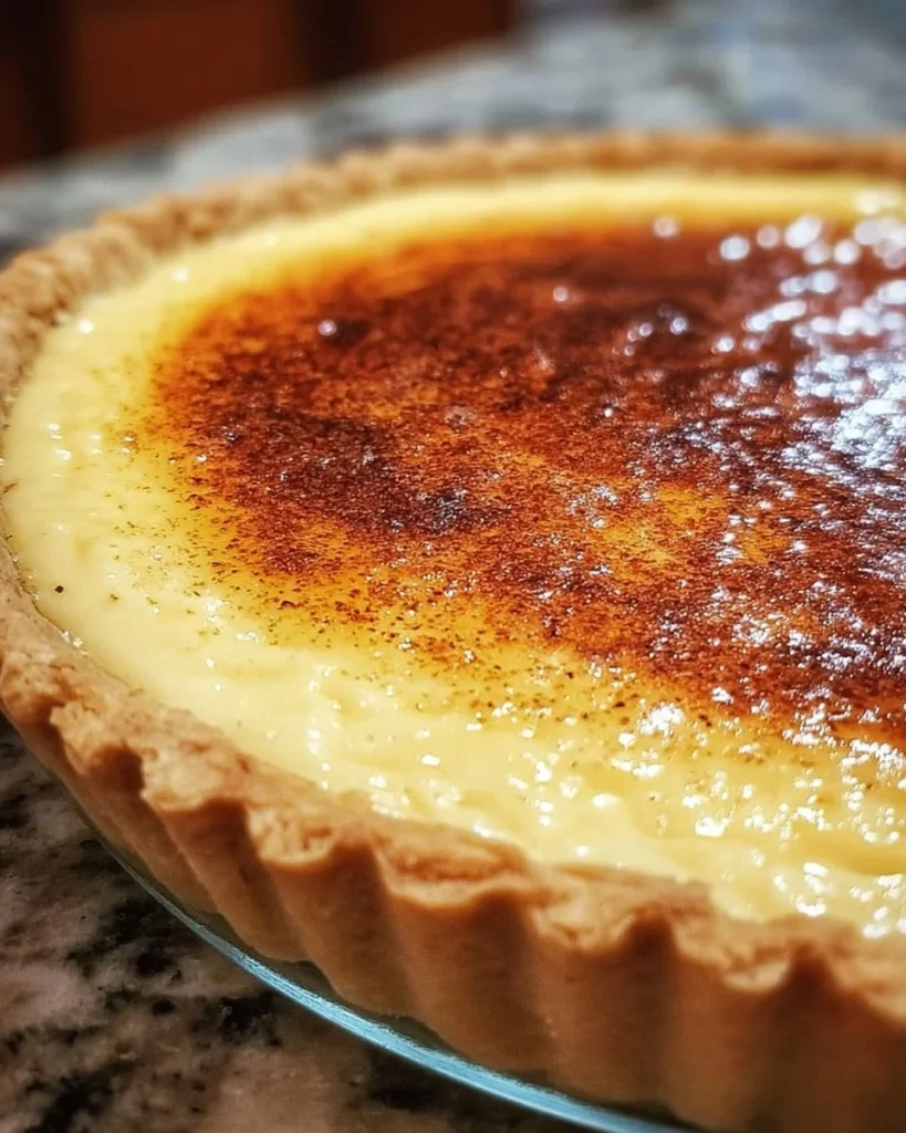 Delicious homemade Egg Custard Pie served on a plate