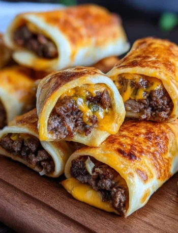 Delicious Garlic Butter Beef Cheeseburger Rollups, perfect for a satisfying meal.