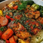 Garlic Lemon Butter Chicken with fresh vegetables in a bowl