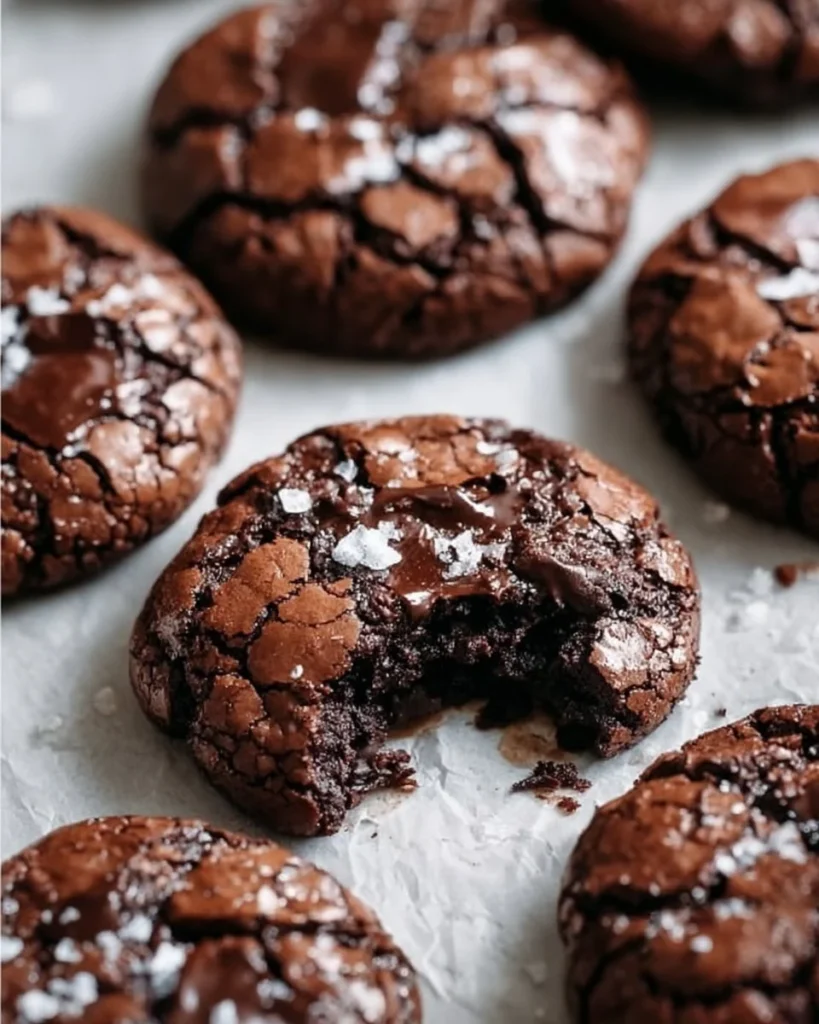 A platter of gourmet brownie cookies, showcasing their rich, chocolaty texture.