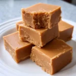 Delicious homemade Grandma's old-fashioned peanut butter fudge in a dish
