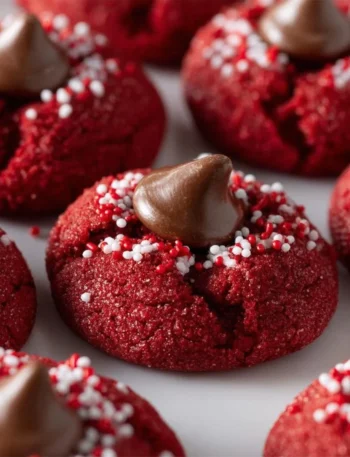 Hershey's Red Velvet Blossoms cookies with cream cheese frosting