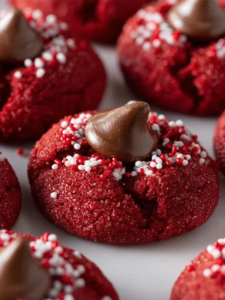 Hershey's Red Velvet Blossoms cookies with cream cheese frosting