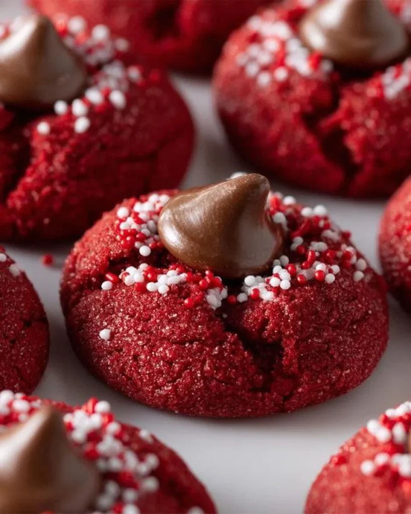 Hershey's Red Velvet Blossoms cookies with cream cheese frosting