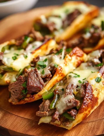 Keto Philly Cheesesteak Rolls with beef, cheese, and peppers in low-carb bread