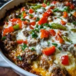 Low Carb Philly Cheesesteak Casserole