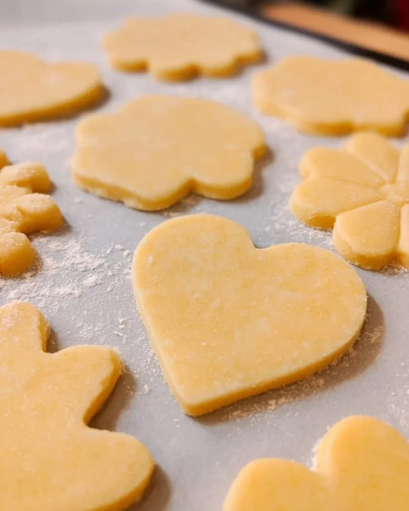 Delicious no-spread sugar cookies on a decorated plate