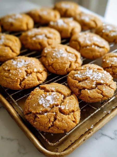 Salted honey cookies on a plate, perfect for a sweet dessert treat.