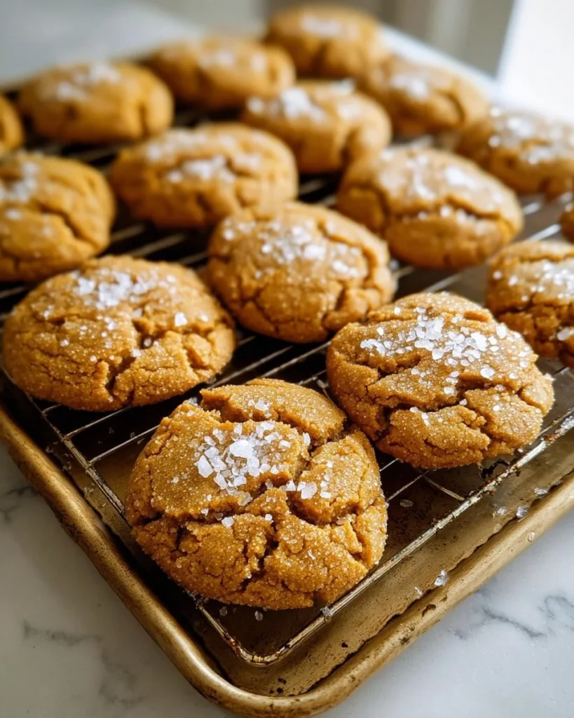Salted honey cookies on a plate, perfect for a sweet dessert treat.