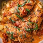 Slow Cooker Creamy Tomato Basil Chicken Breast