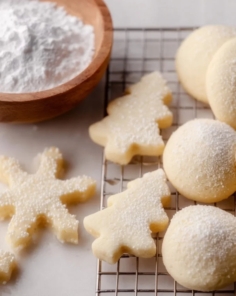 Plate of soft buttery sugar cookies with sprinkles on top