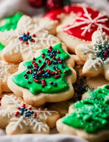 Deliciously soft cutout sugar cookies decorated for a festive occasion