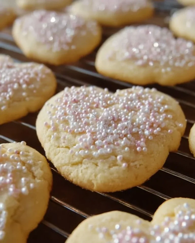 Freshly baked sugar cookies on a cooling rack