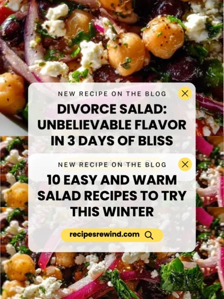 A variety of warm salads featuring colorful ingredients for winter