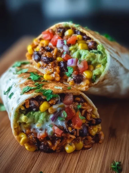Quick and healthy 10-minute vegan burrito wrap with fresh ingredients.