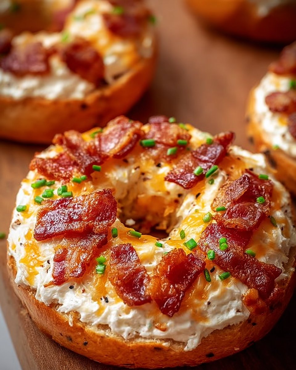 Creamy Bacon Cheddar Bagels