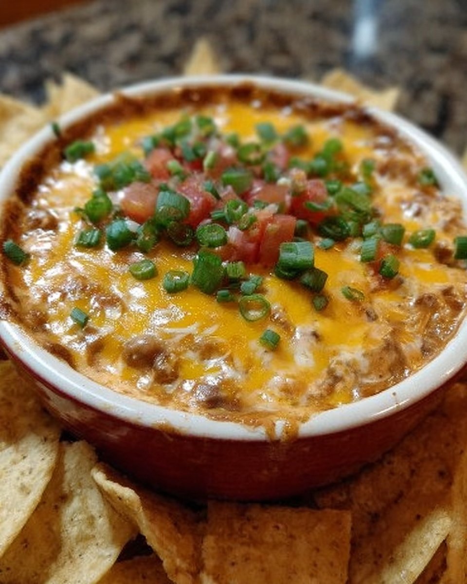 Easy Cheesy Bean Dip For Party or Appetizers