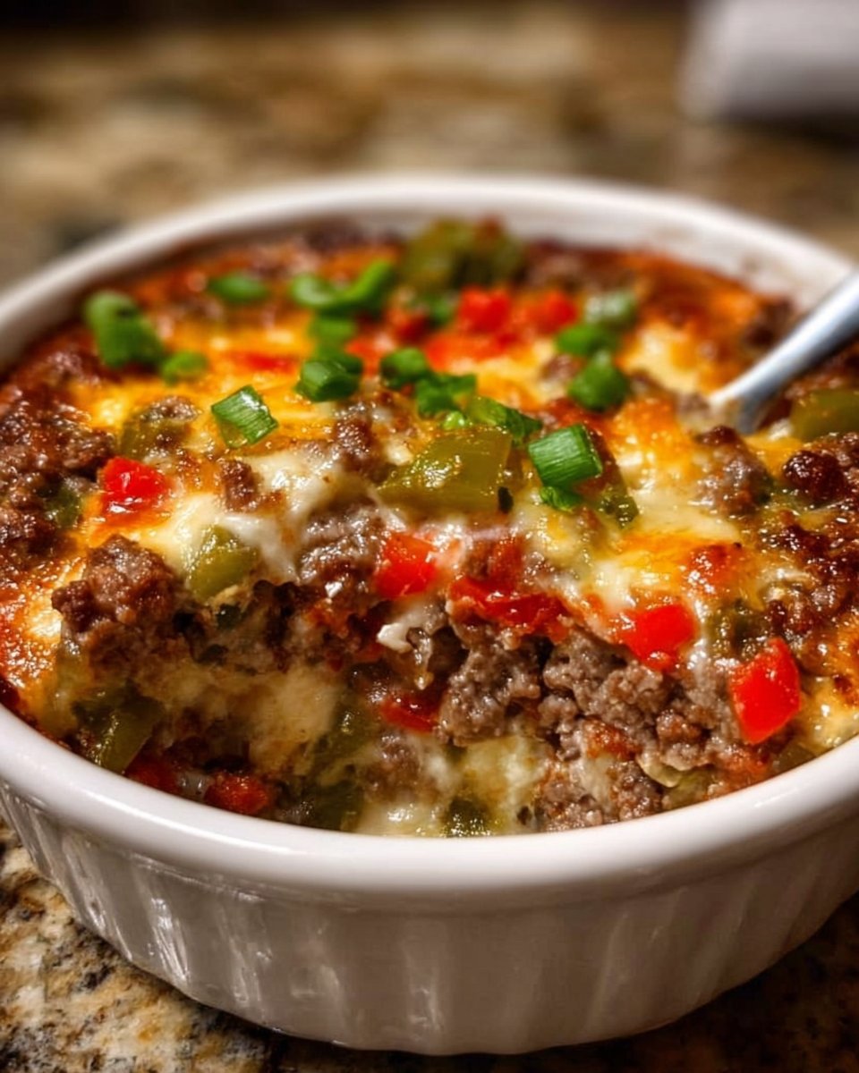 Low Carb Philly Cheesesteak Casserole