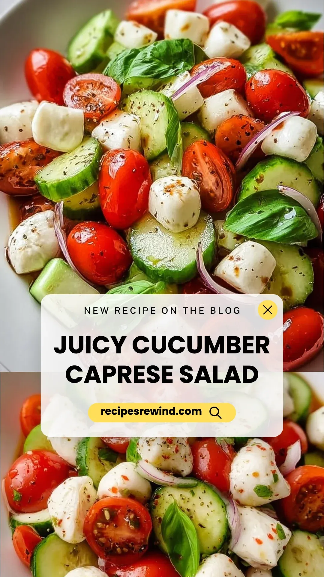 Juicy Cucumber Caprese Salad