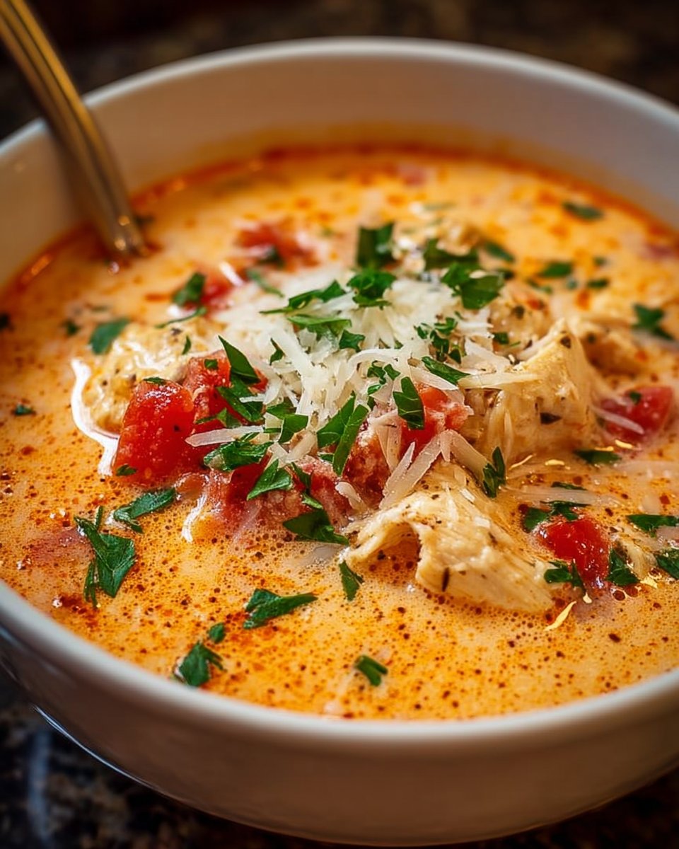 Crock Pot Creamy Chicken Parmesan Soup