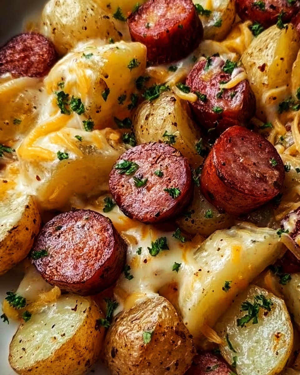 Cheesy Ranch Potatoes and Smoked Sausage