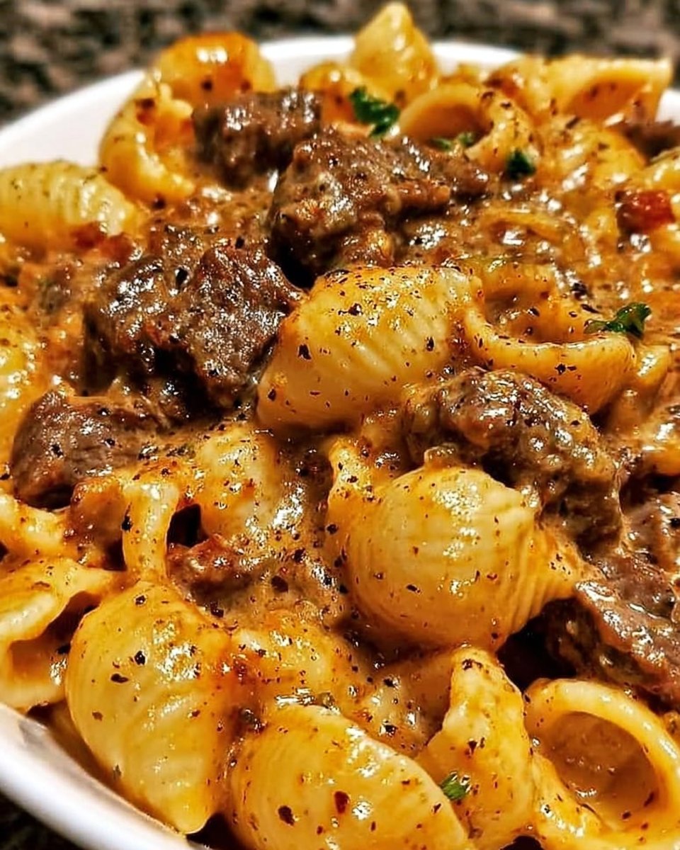 Creamy Paprika Steak Shells Rich and Smoky Comfort in a Bowl