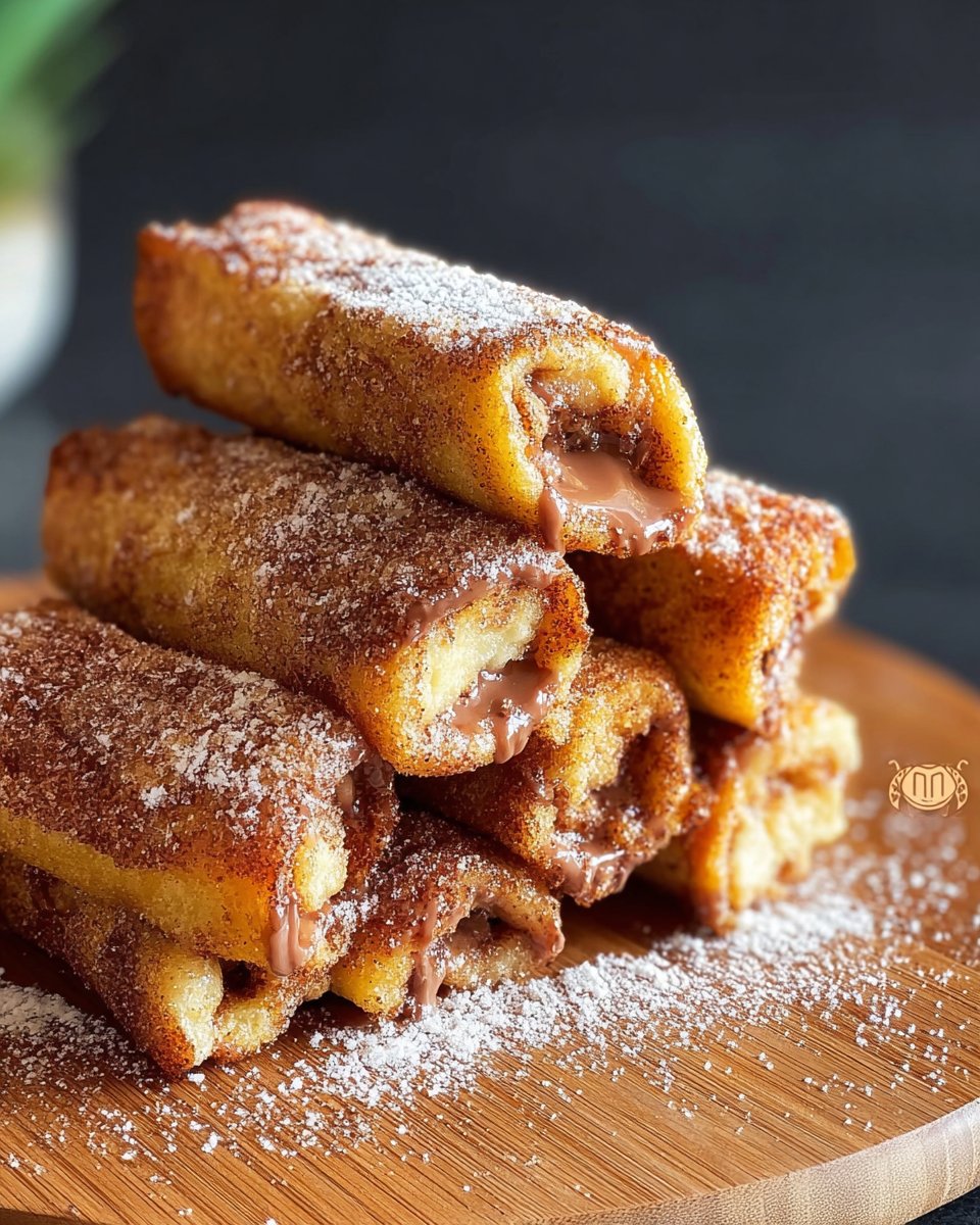 Rolled French Toast with Nutella for Breakfast