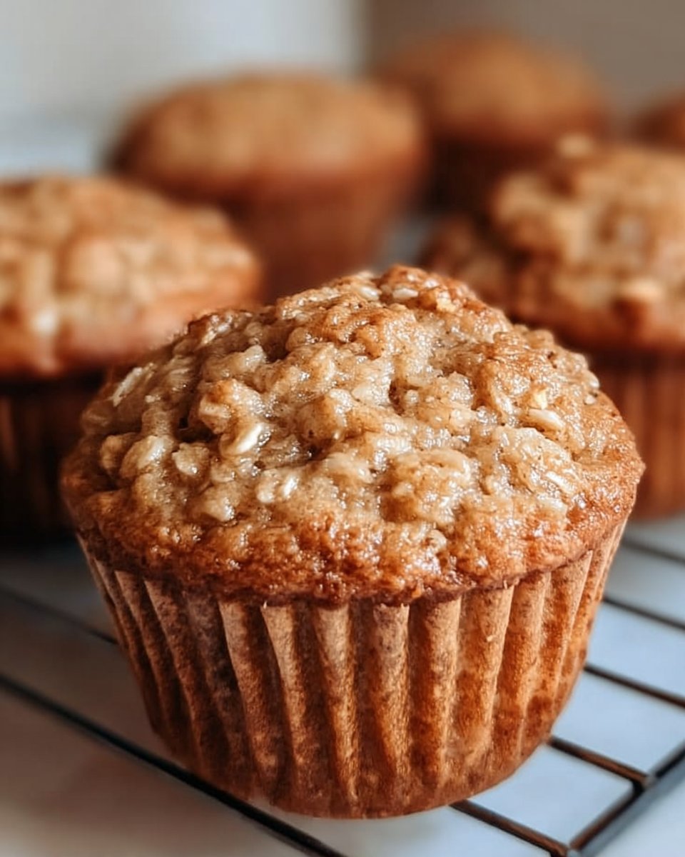 Moist Applesauce Oatmeal Muffins