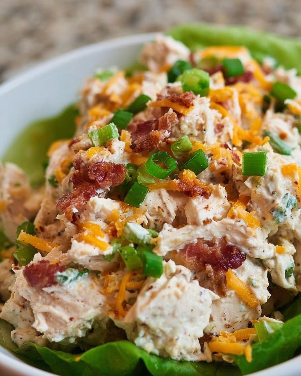 Bacon Ranch Chicken Salad with Cheddar (Low Carb)