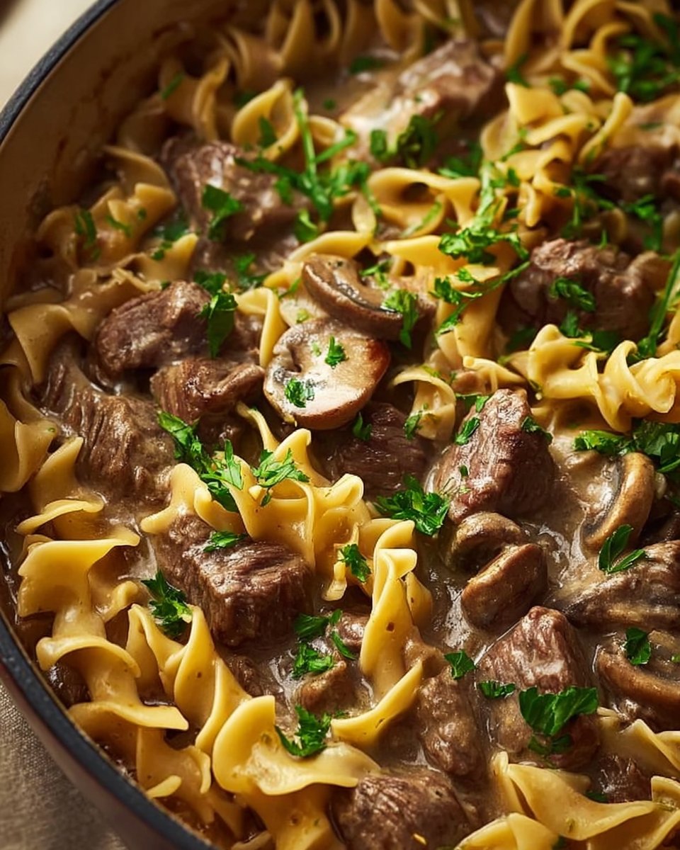 Dutch Oven Beef Stroganoff