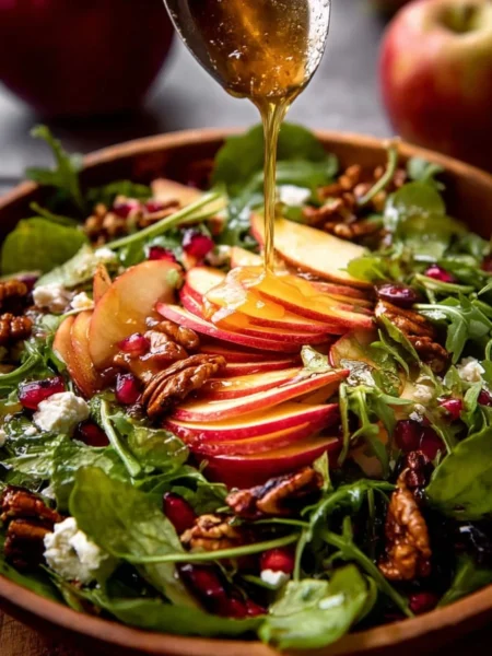 Fresh apple cider vinaigrette salad with vibrant ingredients
