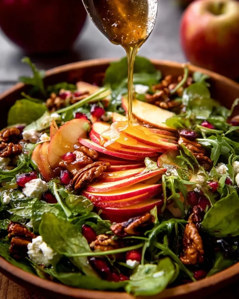 Fresh apple cider vinaigrette salad with vibrant ingredients