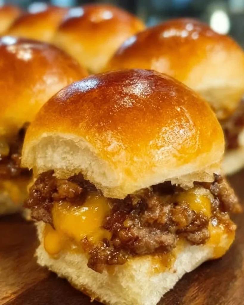Delicious cheeseburger sliders served on a platter, perfect for parties.