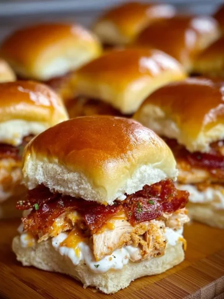 Delicious Chicken Bacon Ranch Sliders ready to serve