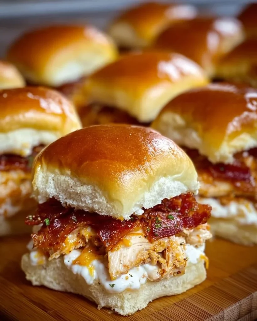 Delicious Chicken Bacon Ranch Sliders ready to serve